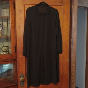 sheer black chiffon shirt dress